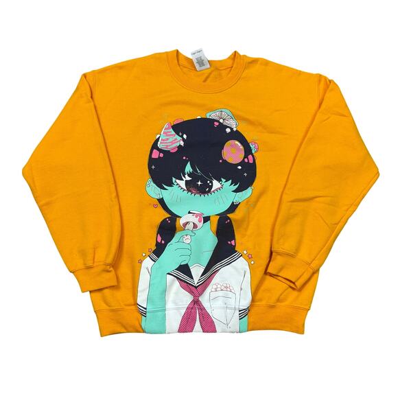 Rare OMOCAT Mushroom Cyclops Girl Sweatshirt Size Medium Limited Edition - Picture 1 of 9